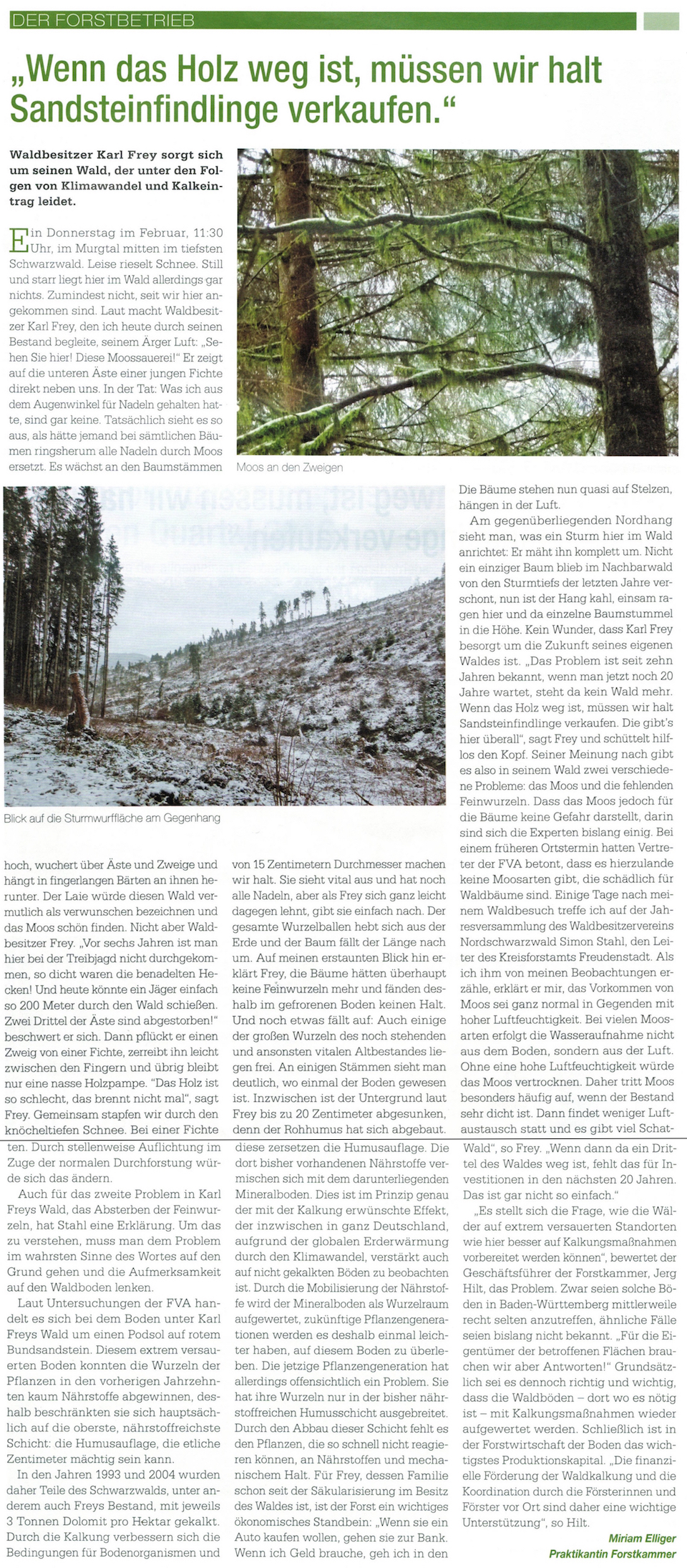 Zeitschriftenartikel aus "der Waldwirt" Heft 2/2016